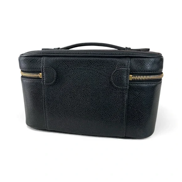 CHANEL Rare 1997 Mirrored Vanity Cosmetic Case / Make Up Bag / Caviar Leather - Picture 5 of 16